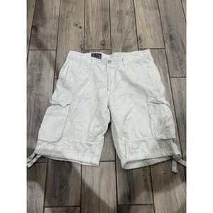Slade Wilder Men's Size 36 Light Gray Cargo Shorts 100% Cotton Drawstring Hem